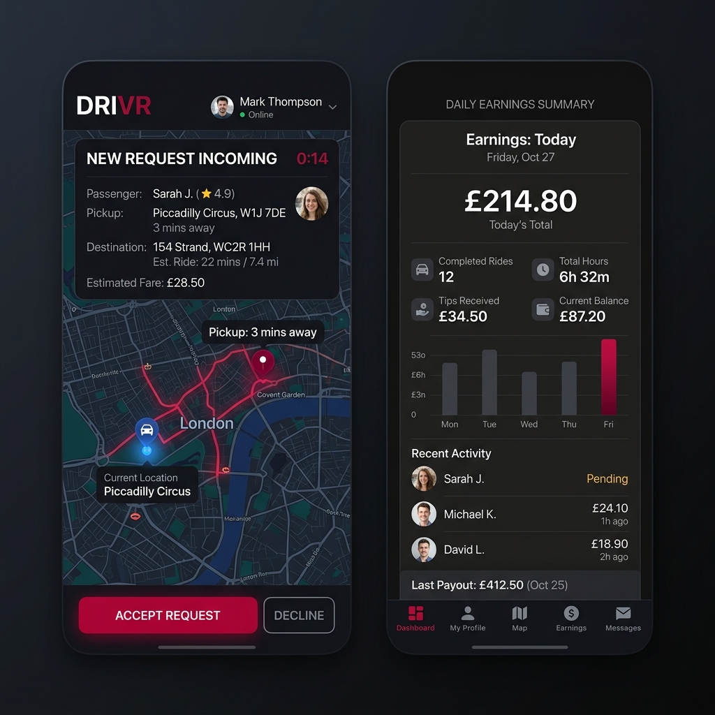Driver App Interface